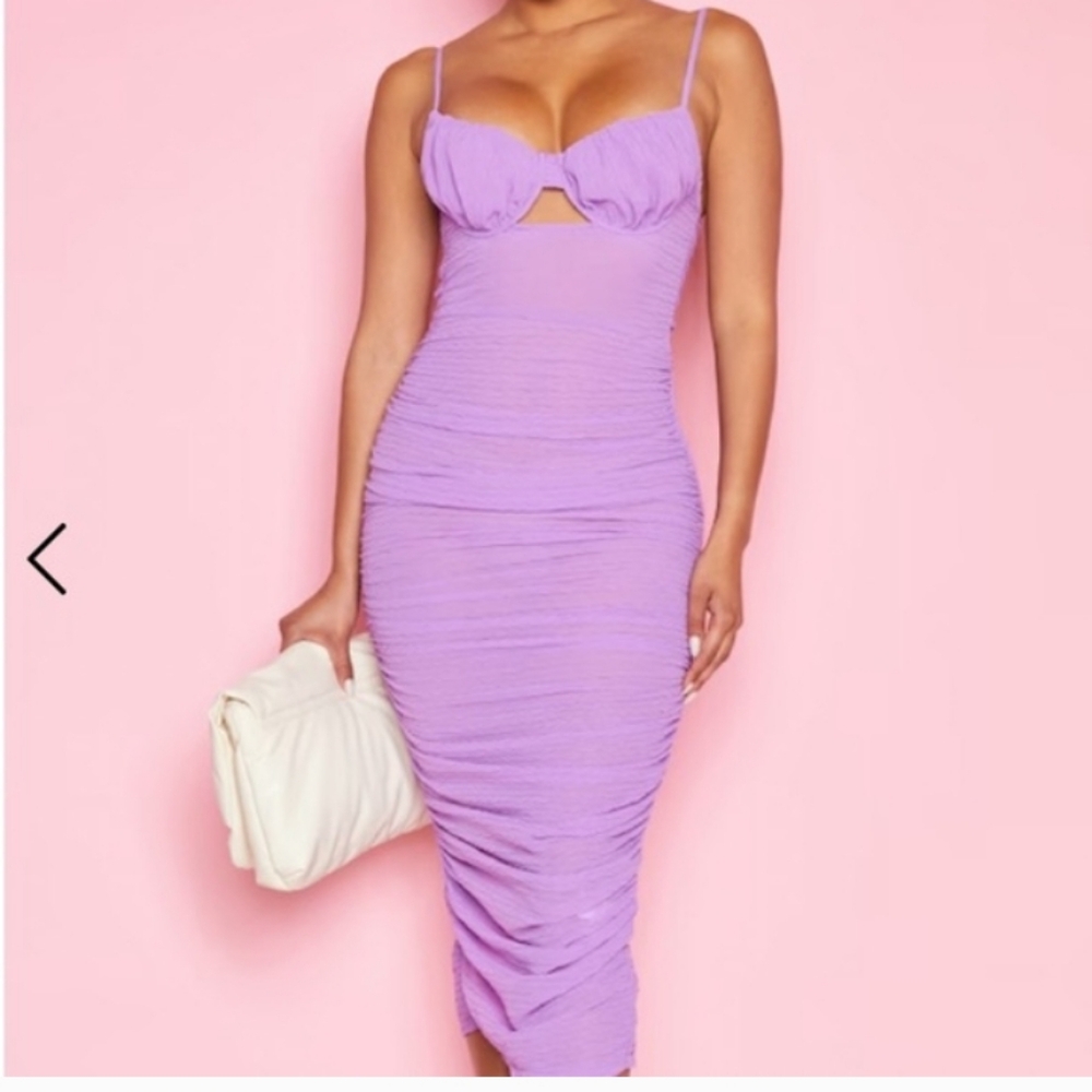 PrettyLittleThing Purple Midi Dress